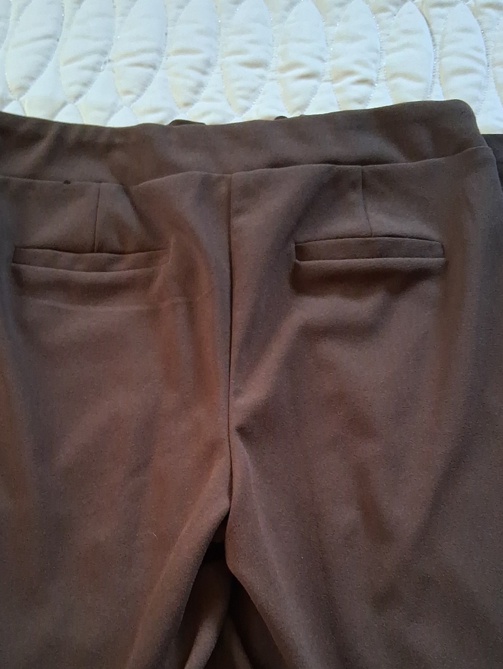 Soho Brown High-Waist Wide Leg Pants with Button Trim - Picture 5 of 5
